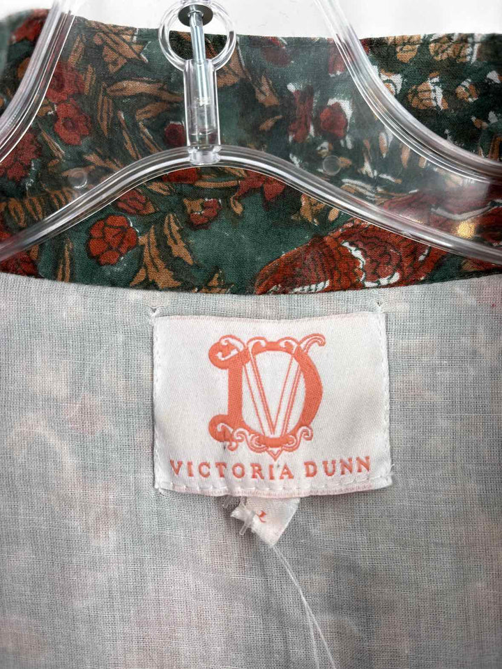 Size L VICTORIA DUNN Green Print Dress