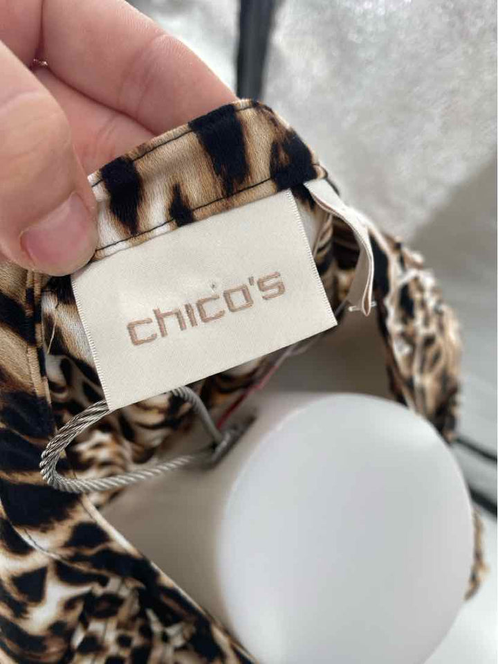 Size L Chico's Brown Print Shirt