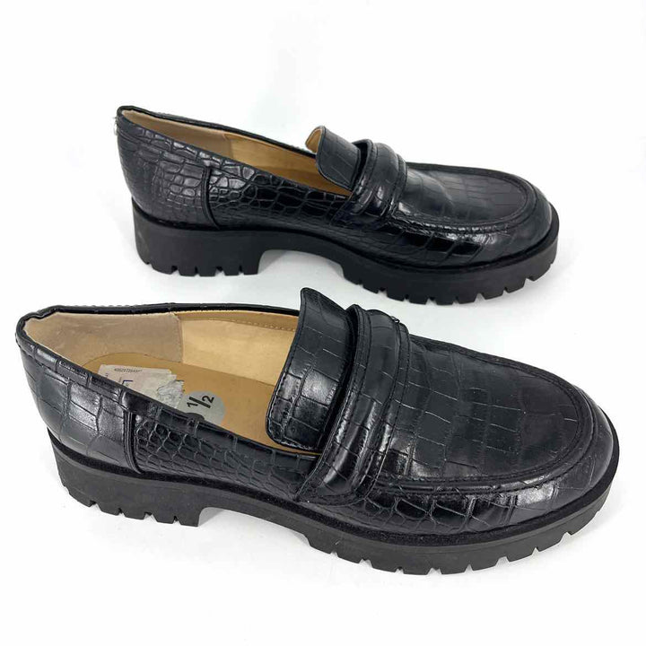 Shoe Size 9.5 Nine West Black Faux Leather Loafers