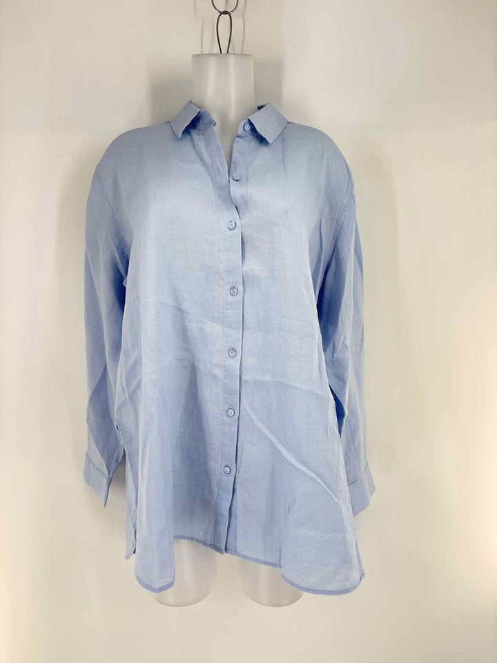 Size XL Eileen Fisher Blue Linen Shirt