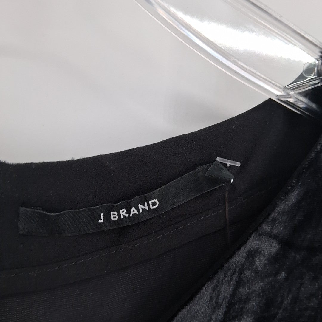 Size L J BRAND Black Velour Shirt