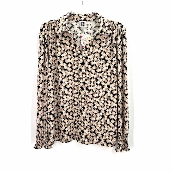 Size M Anne Klein Multi-Color Knit Shirt