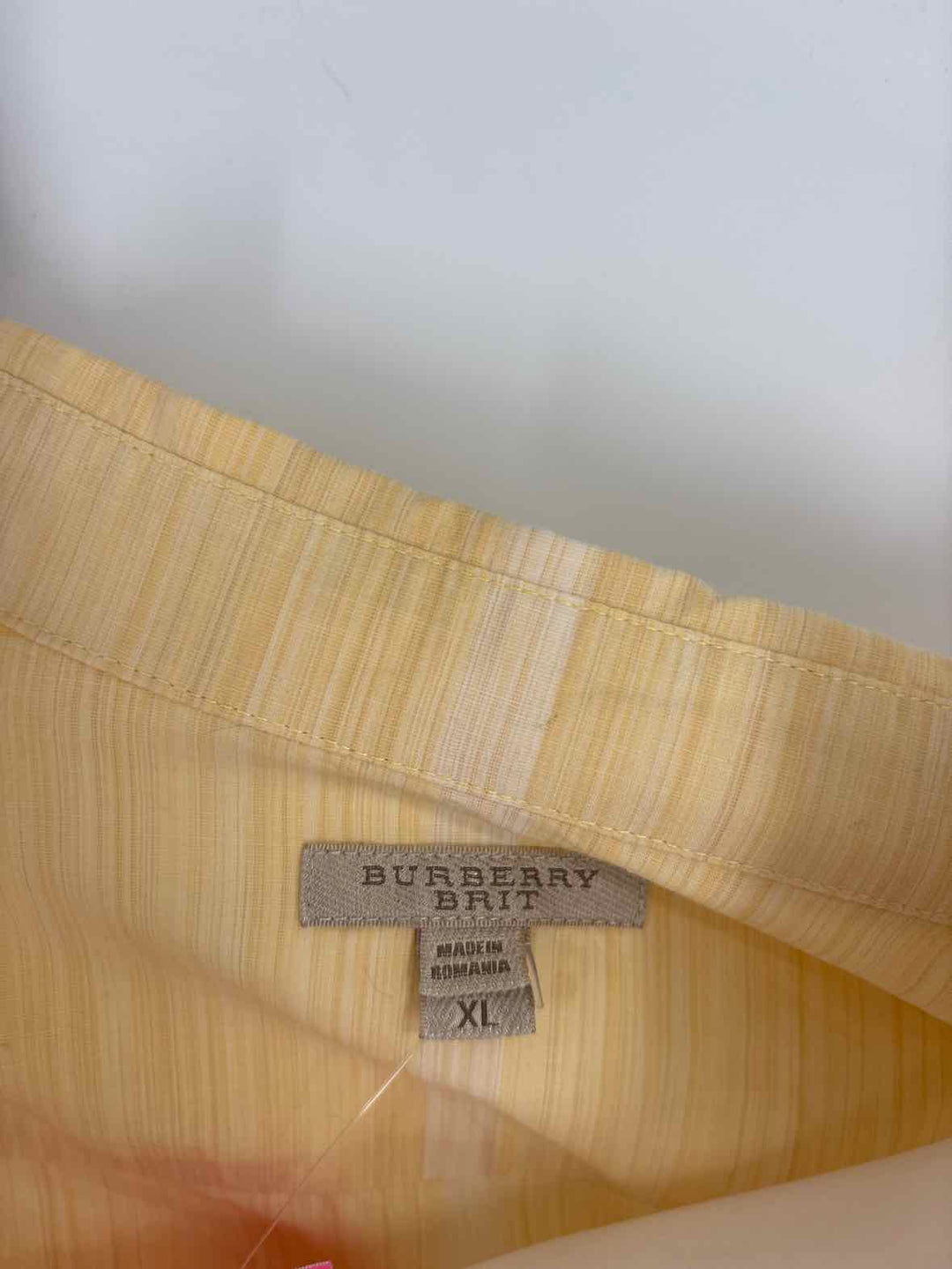 Size XL Burberry Yellow Cotton Luxury - Shirt