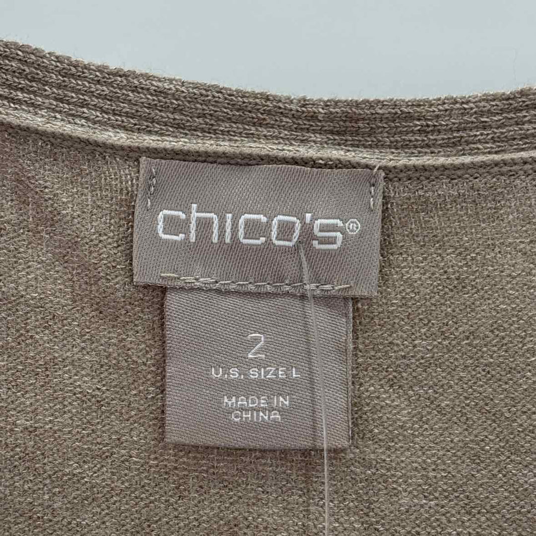 Size L Chico's Taupe Knit Shirt