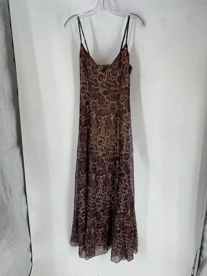 Size M Brown Print Dress