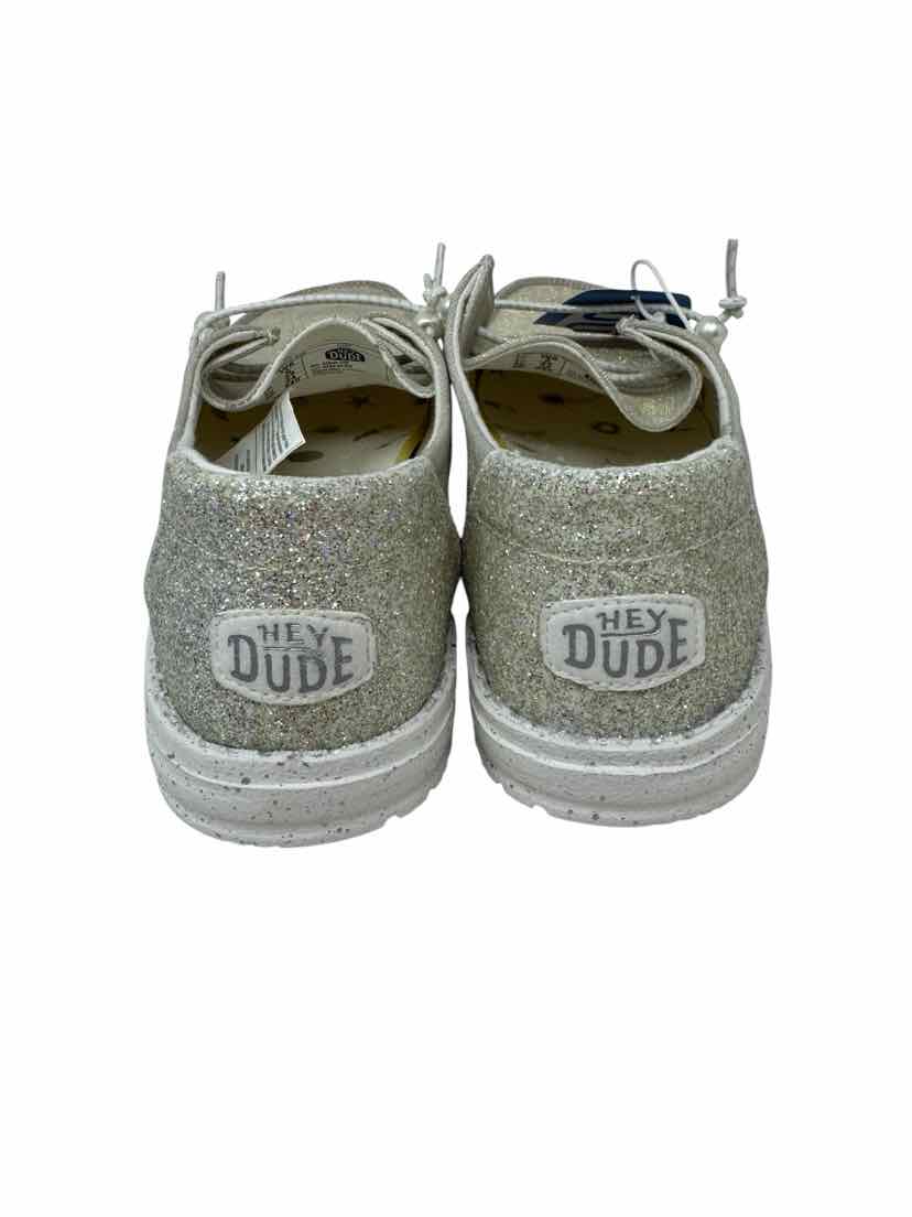 Shoe Size 8 HEY DUDE Silver Sneakers