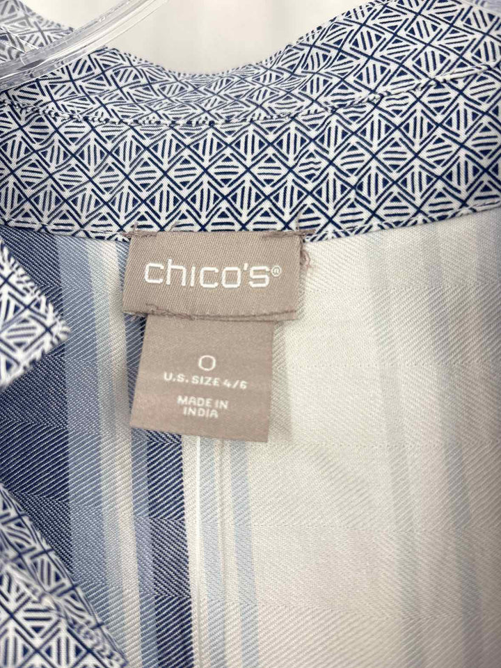 Size S Chico's Blue Print Shirt