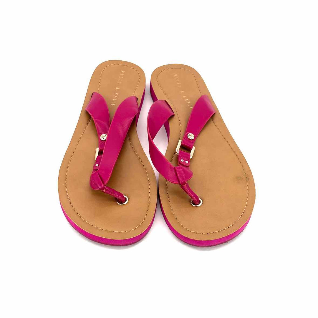 Shoe Size 9 KELLY & KATIE Hot Pink Faux Leather Sandals