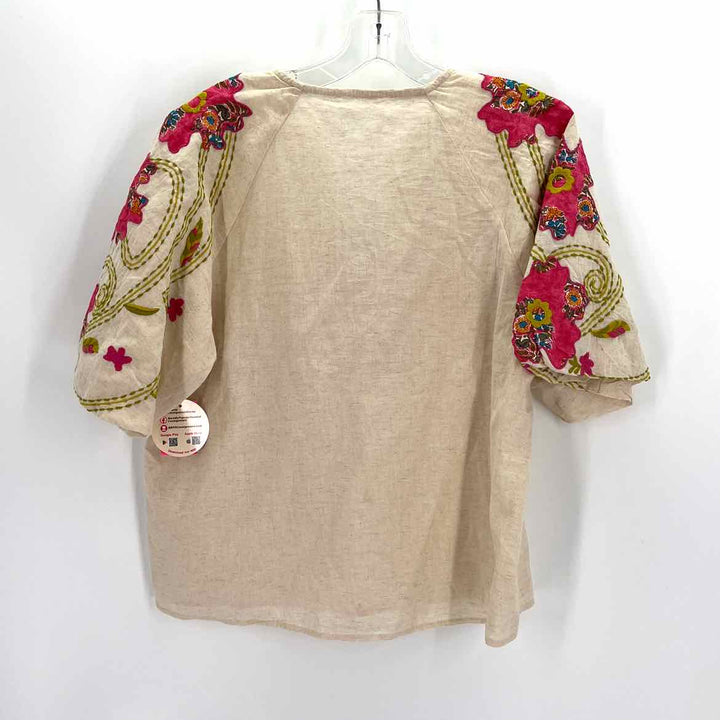 Size S Khaki Cotton Linen Shirt