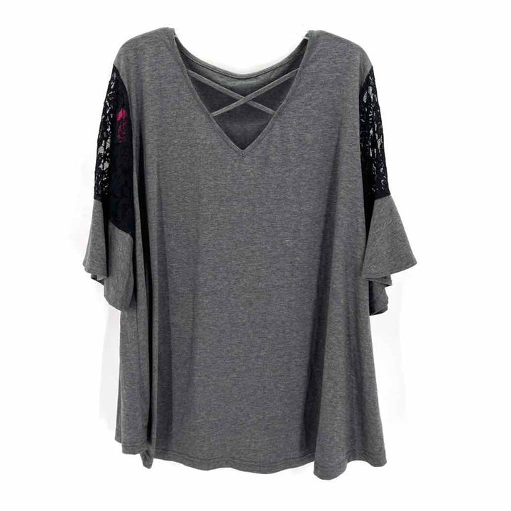 Size 2X Gray Lace Shirt