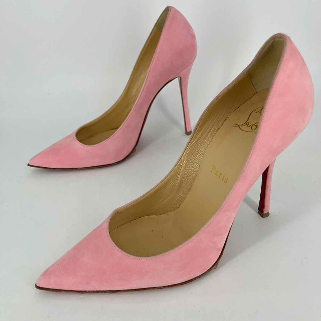 Shoe Size 39 CHRISTIAN LOUBOUTIN Pink Suede Luxury - Heels
