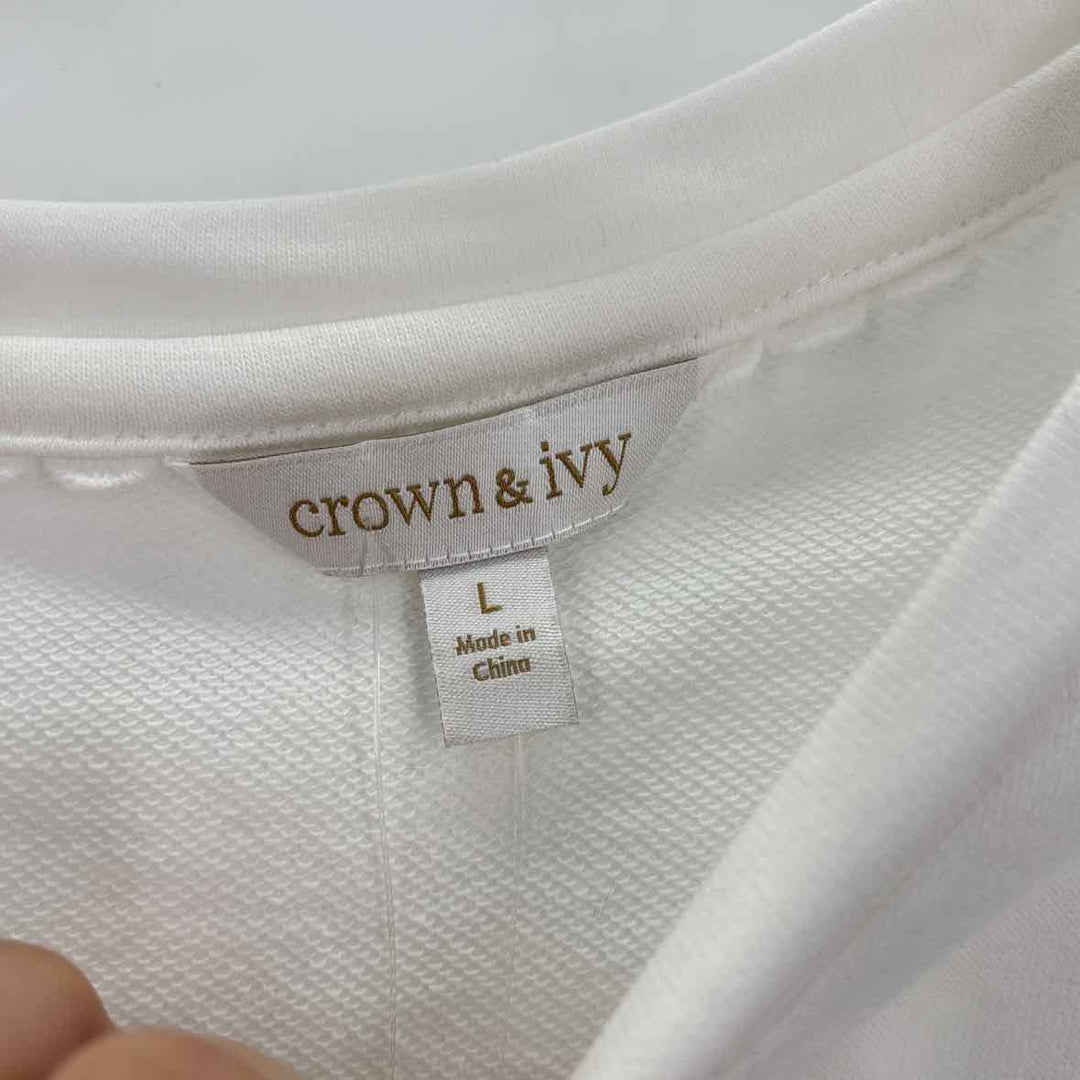 Size L CROWN & IVY White Shirt