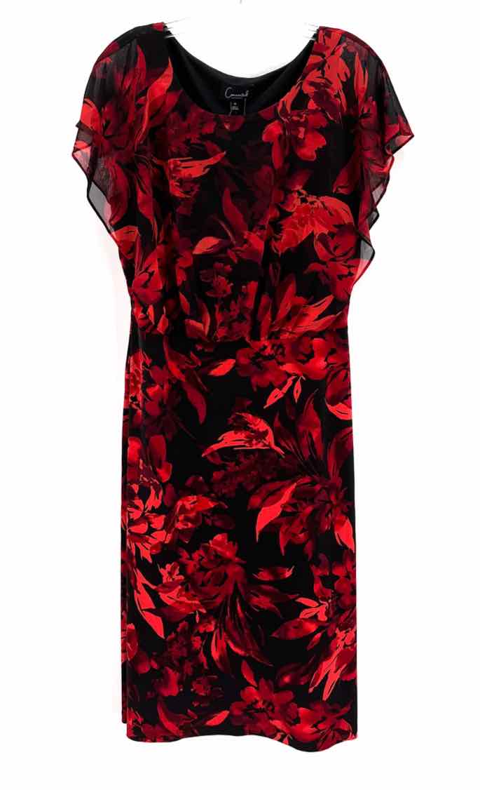 Size 14 CONNECTED APPAREL Red Print Dress