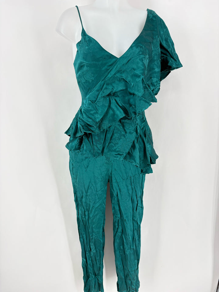 Size S LOVERS & FRIENDS Green Sateen Dress