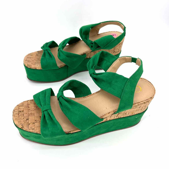 Shoe Size 9 CATO Green Velour Sandals