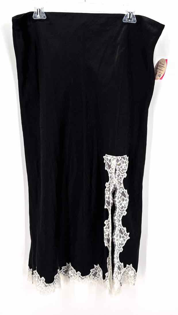 Size XL J Crew Black Satin Skirt