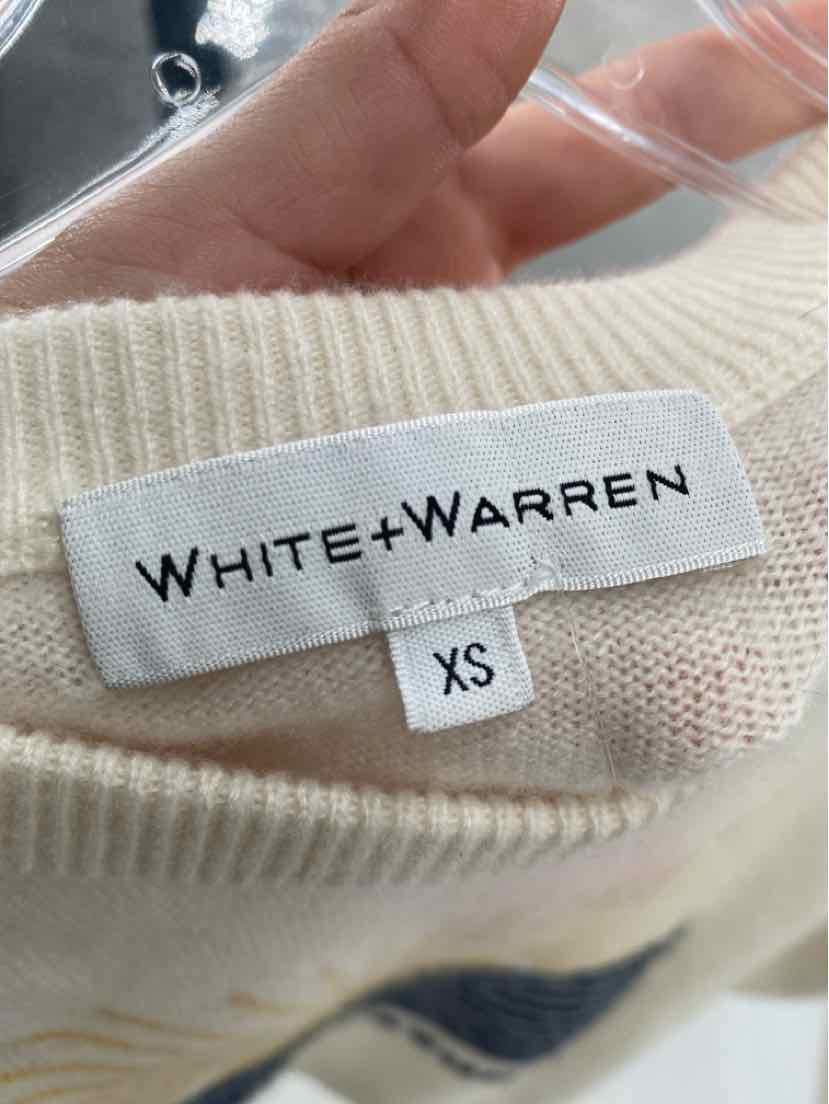 Size XS WHITE + WARREN Cream Sweater
