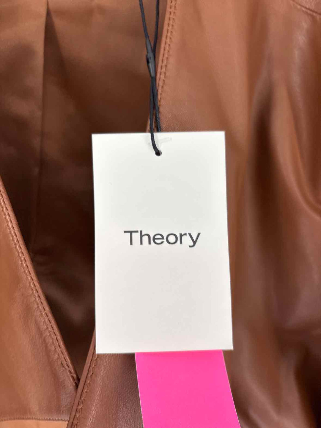 Size Petite THEORY Brown Leather Jacket