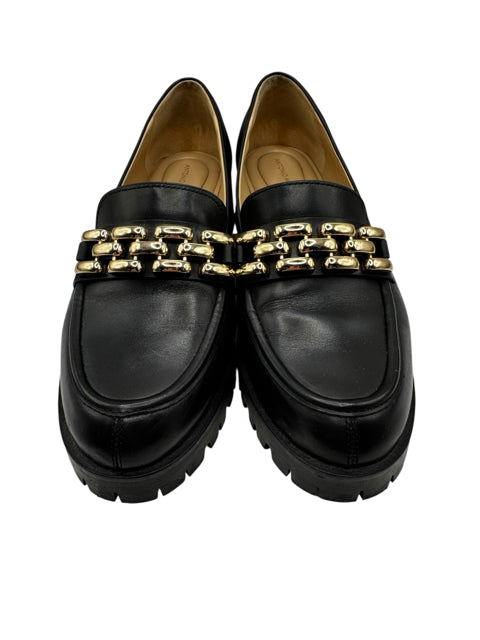 Shoe Size 9 ANTONIO MELANI Black Leather Loafers