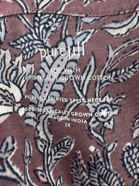 Size 2X J JILL Purple Cotton Shirt