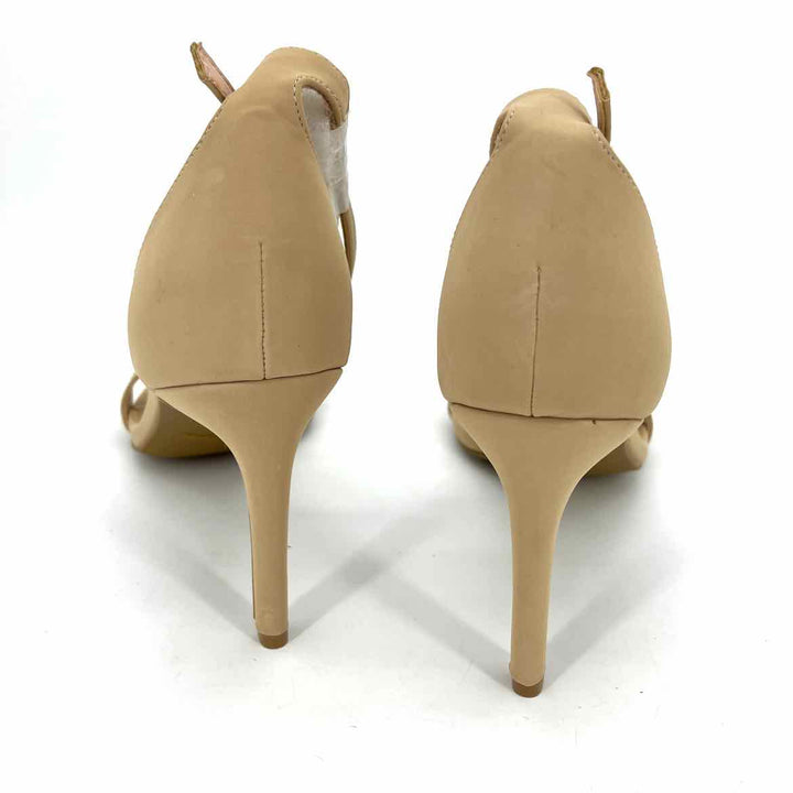 Shoe Size 10 Tan Faux Leather Heels