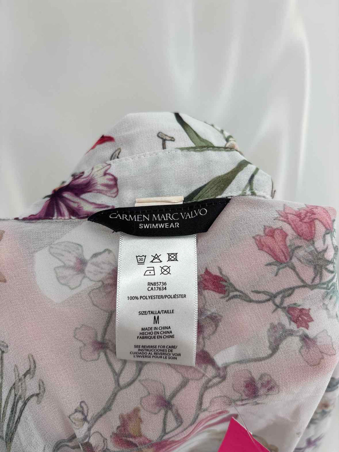 Size M CARMEN MARC VALVO White Print Coverup