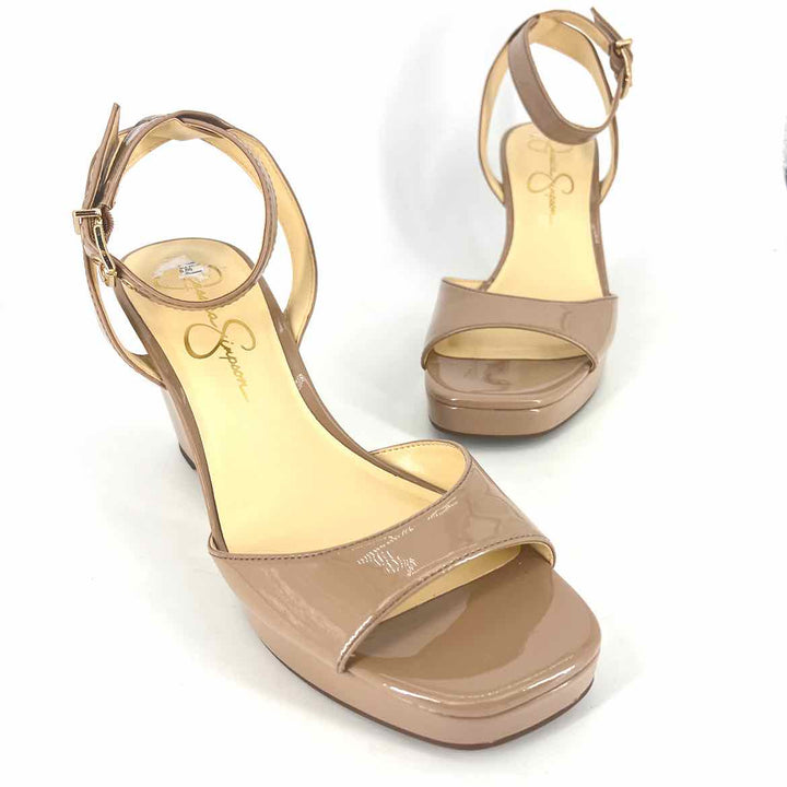 Shoe Size 8.5 Jessica Simpson Tan Patent Sandals