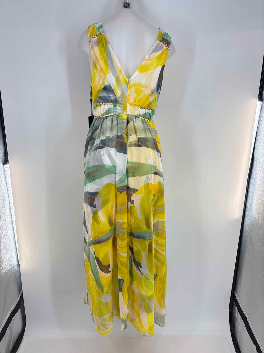 Size 10 White House Black Market Yellow Print Dress
