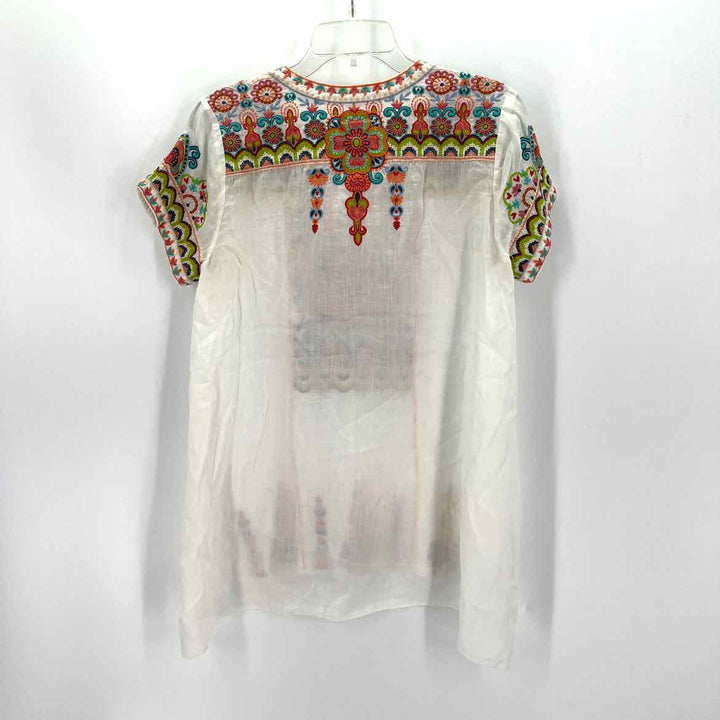 Size M Johnny Was White Cotton Shirt