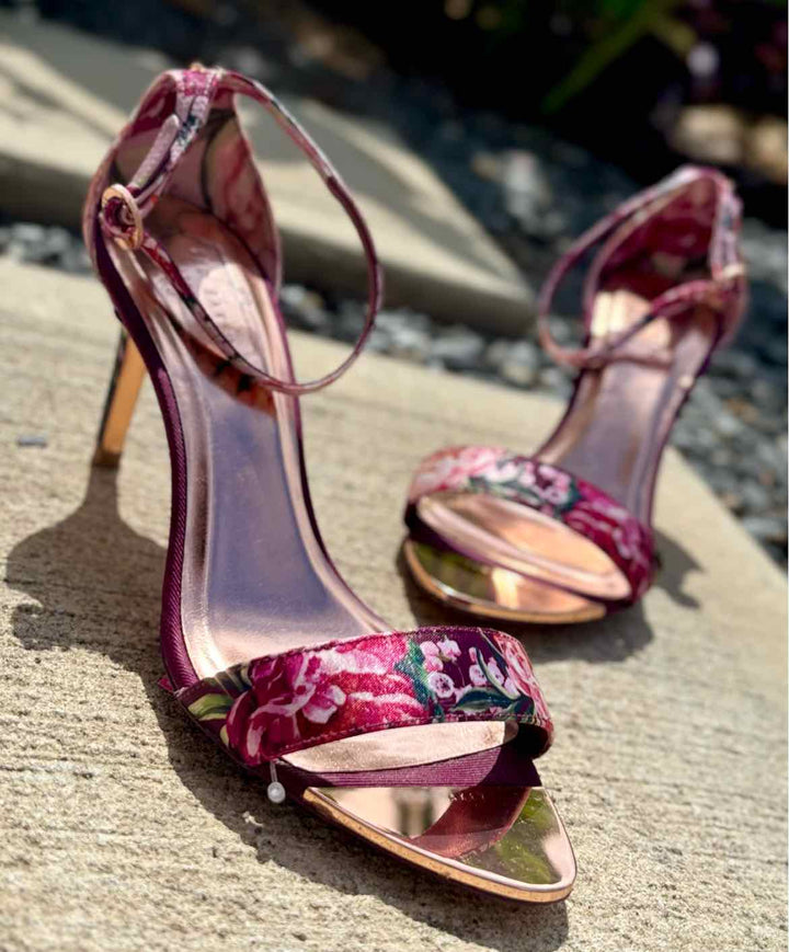 Shoe Size 39 TED BAKER Multi-Color Satin Sandals