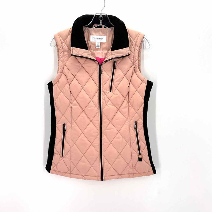 Size S Calvin Klein Blush Knit Quilted Vest