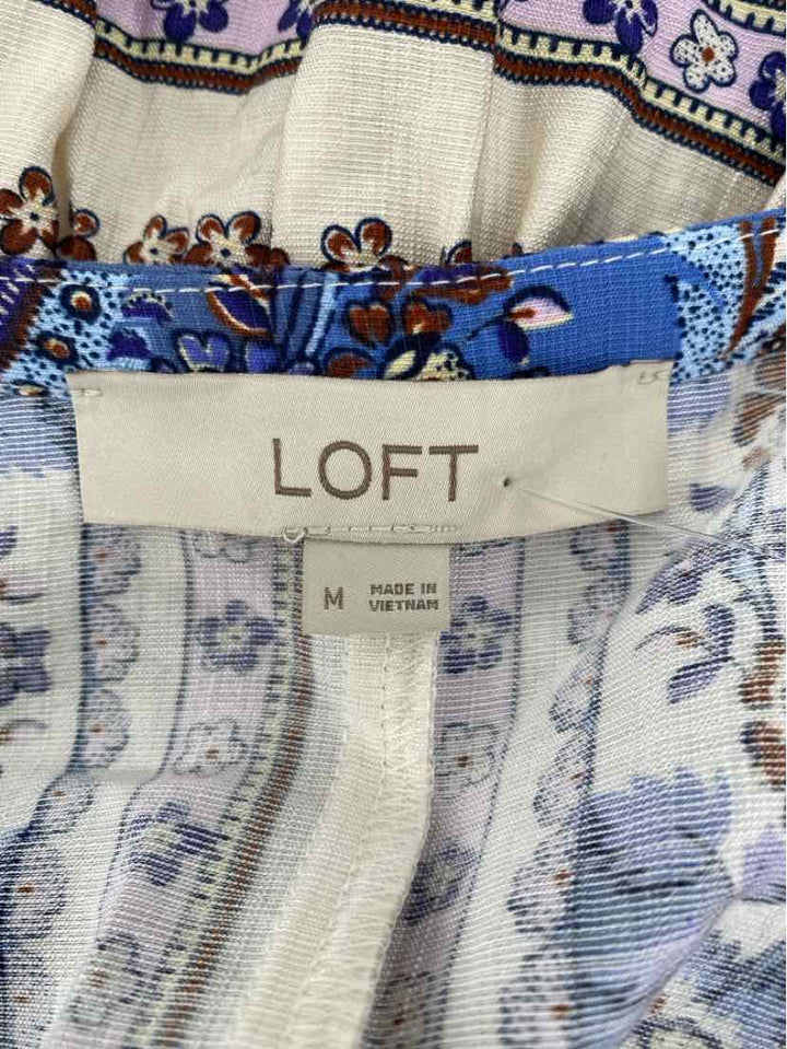 Size M LOFT Blue Print Dress