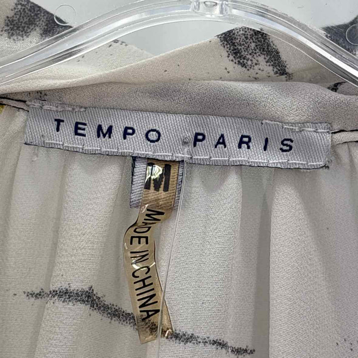 Size M TEMPO PARIS White Print Shirt