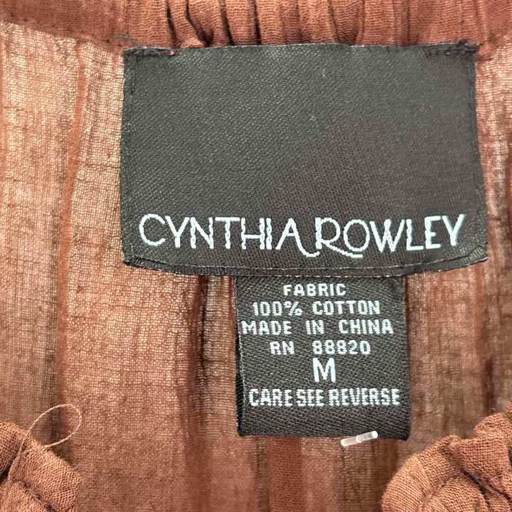 Size M CYNTHIA ROWLEY Brown Shirt