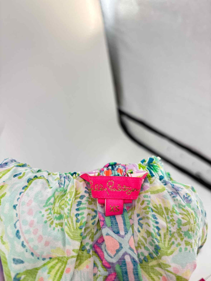 Size XS Lilly Pulitzer Multi-Color Silk Shirt