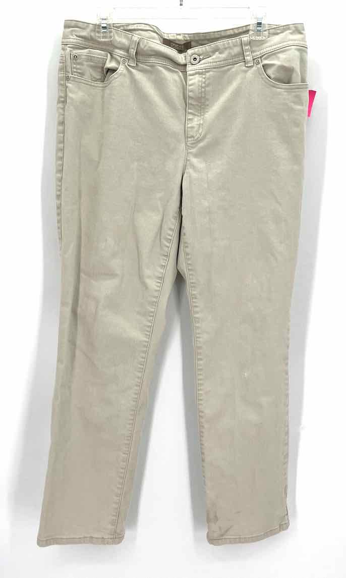 Size L Chico's Beige Denim Jeans