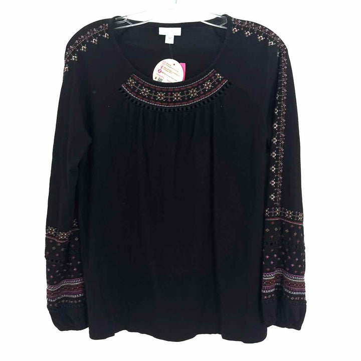 Size S J JILL Black Knit Shirt