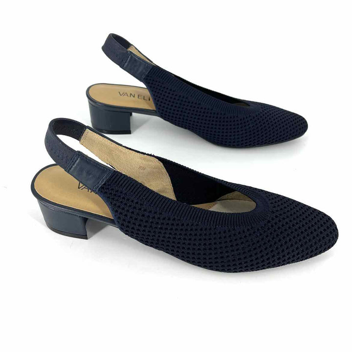 Shoe Size 8 VAN ELI Navy Knit Pumps