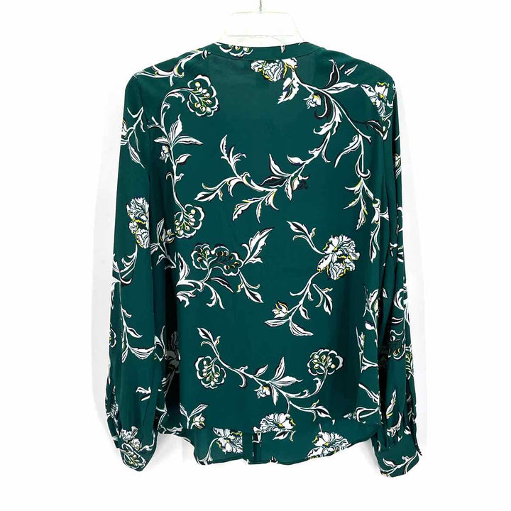 Size M White House Black Market Green Print Shirt