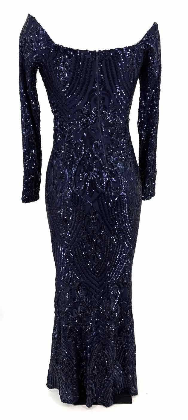 Size M WINDSOR Navy Sequined Dress