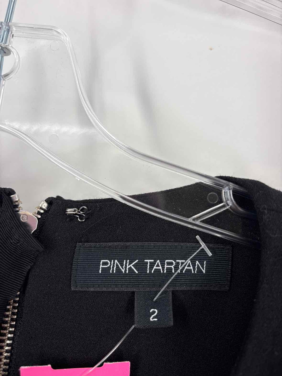 Size 2 PINK TARTAN Black/White Dress