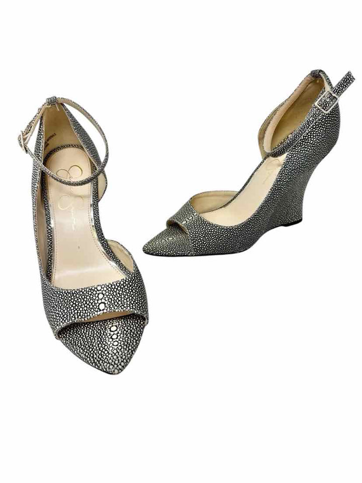 Shoe Size 8 Jessica Simpson Black/White Sandals