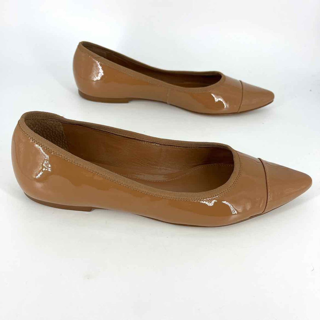 Shoe Size 8 Tan PATENT Flats