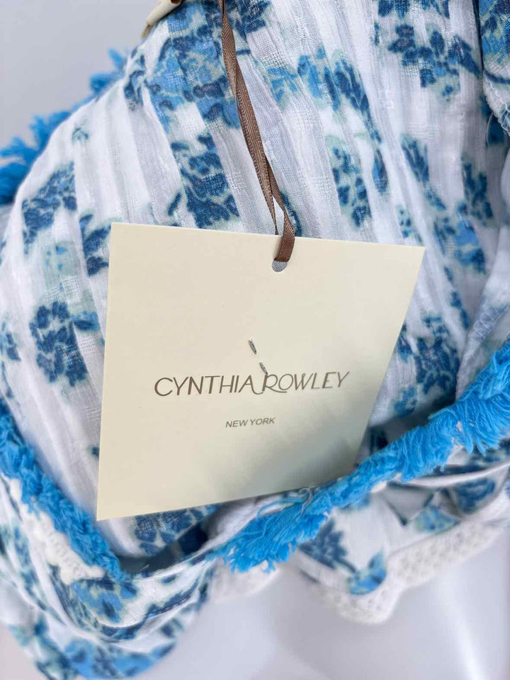 Size S CYNTHIA ROWLEY Blue Print Dress