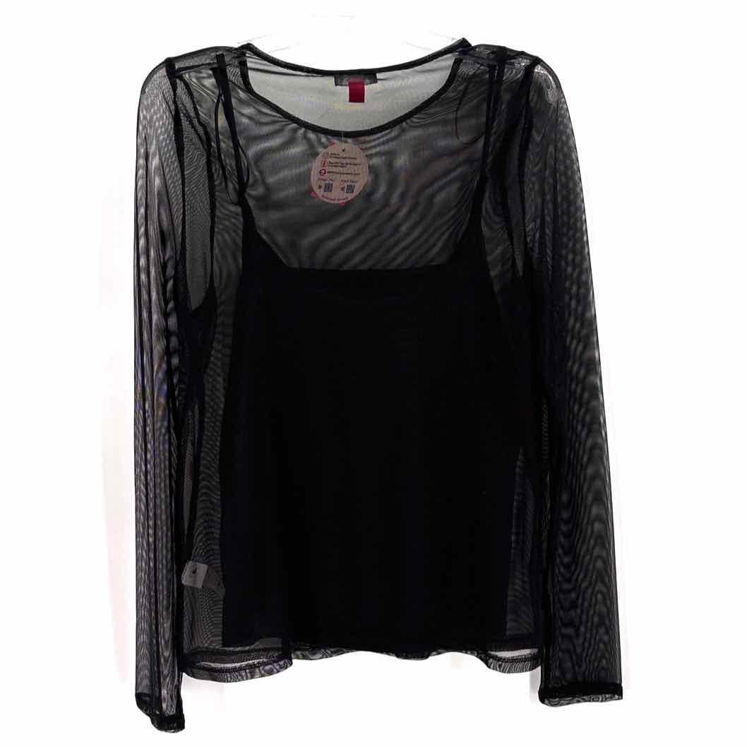 Size L Vince Camuto Black Mesh Shirt