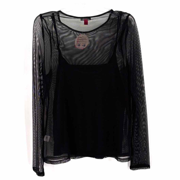 Size L Vince Camuto Black Mesh Shirt