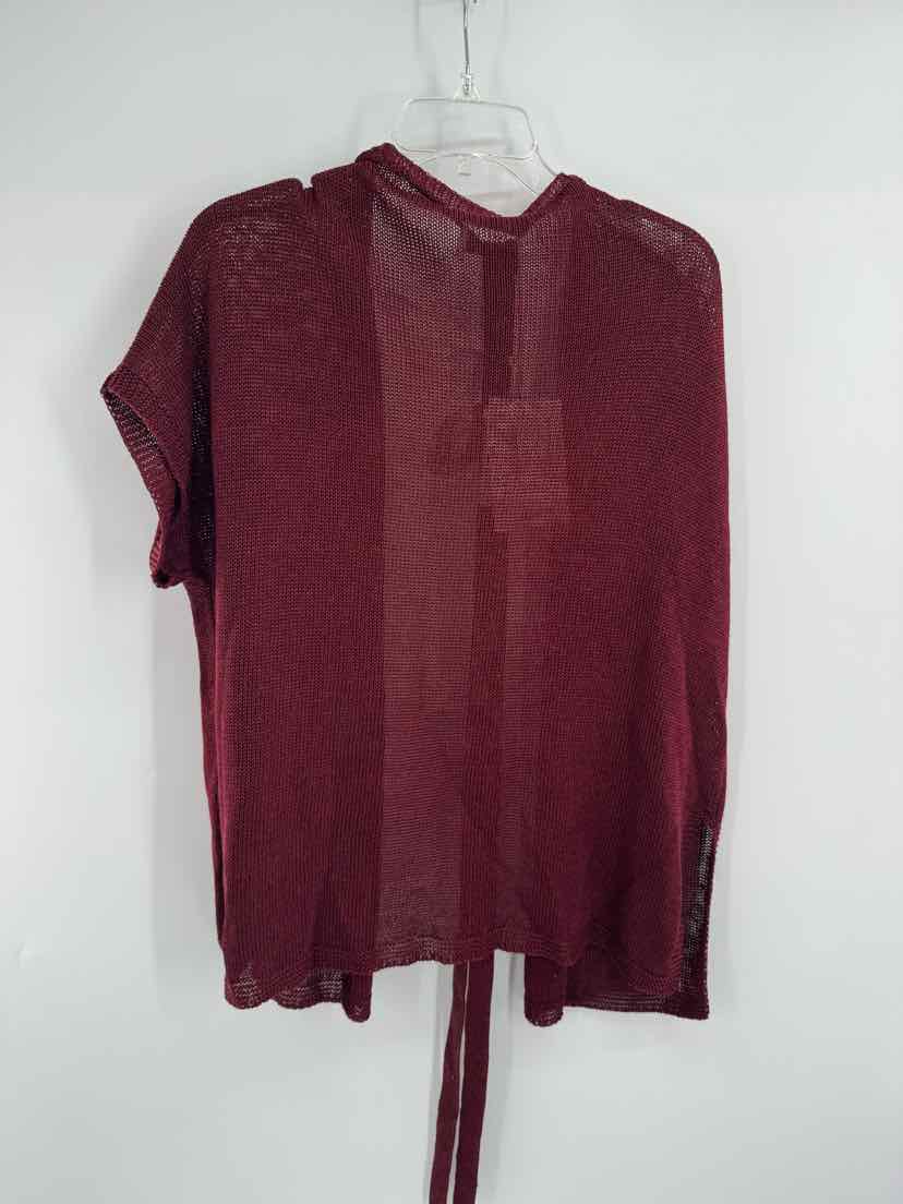 Size M MARINA RINALDI Burgundy Knit Cardigan