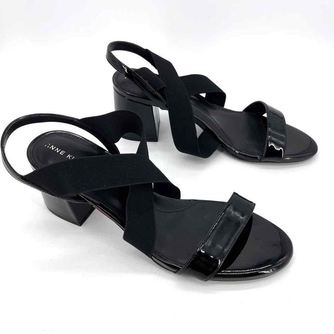 Shoe Size 10 Anne Klein Black Patent Sandals