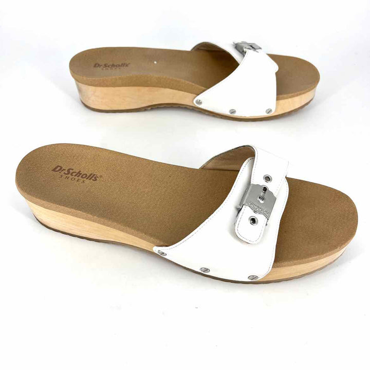 Shoe Size 11 dr scholls White Leather Sandals