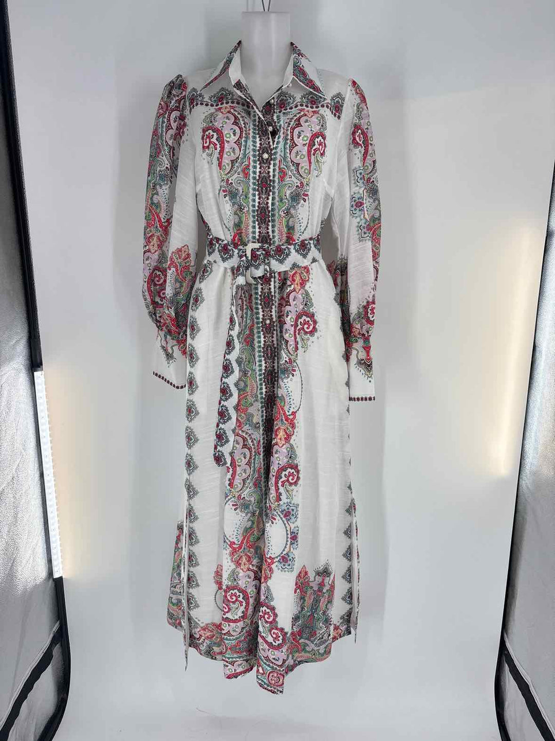 Size L INA White Print Dress